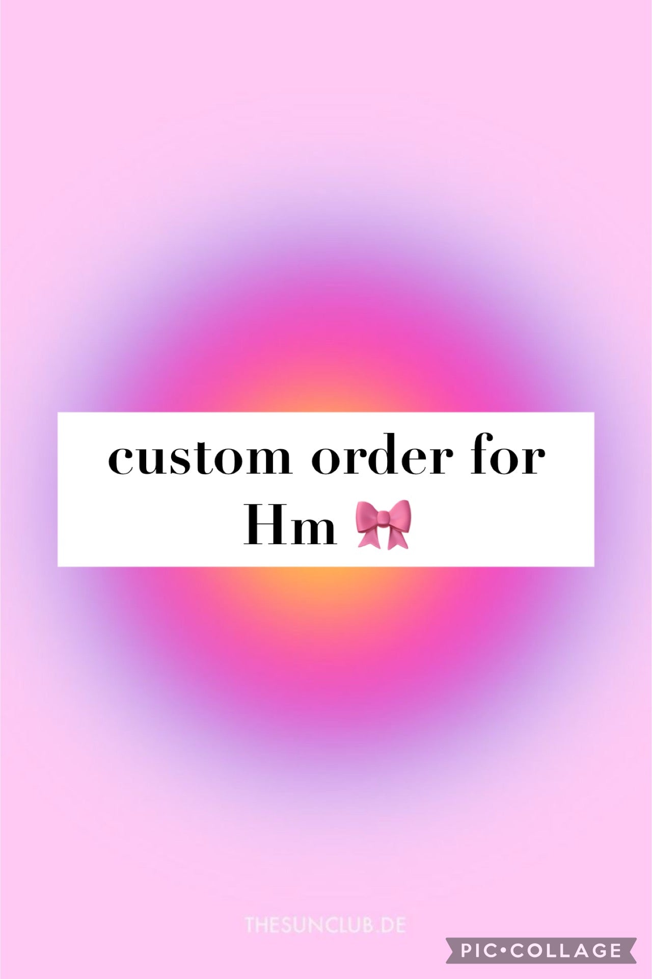 Custom Order for Hm !